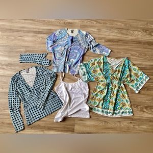 4 for $60 or $25 each medium Patterned printed tops cardigan wrap tank tunic